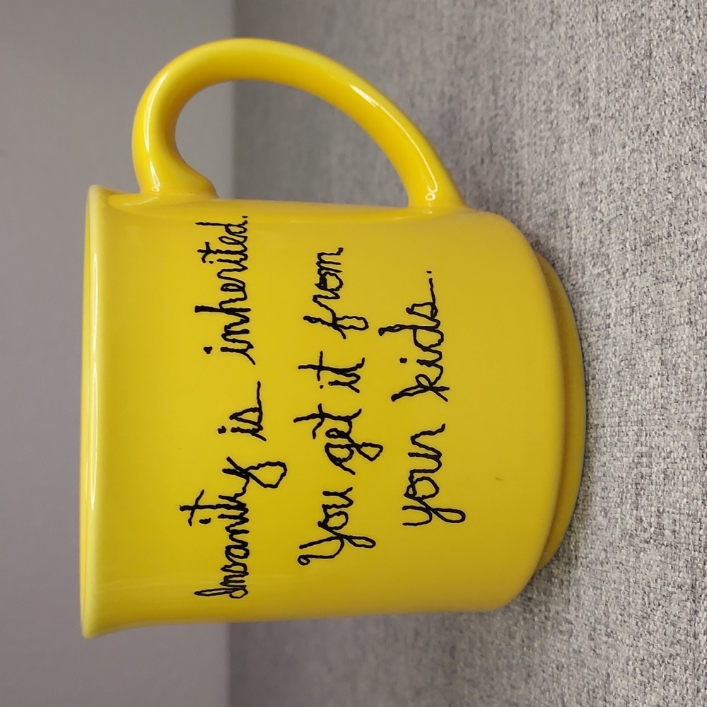 Vintage 80s/90s Recycled Paper Products Yellow Ceramic Mug Humorous Funny Quote